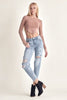 RISEN Distressed Slim Cropped Jeans - Premium   - Just $91.95! Shop now at LACEDUPED