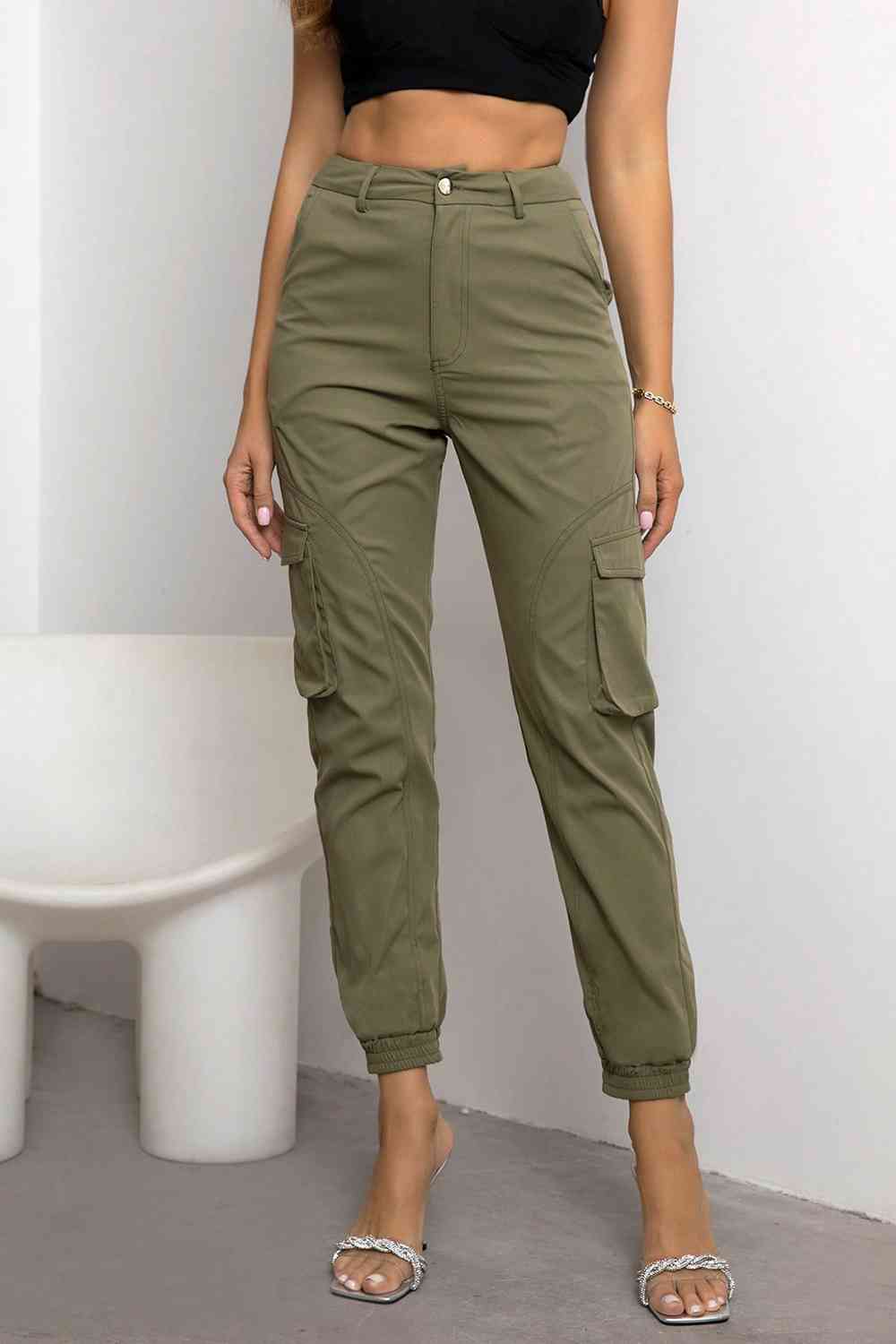 High Waist Cargo Pants - Premium   - Just $57.95! Shop now at LACEDUPED