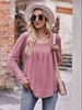 Double Take Pleated Detail Curved Hem Long Sleeve Top - Premium   - Just $36.95! Shop now at LACEDUPED