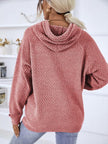 Texture Drawstring Long Sleeve Hooded Sweater - Premium   - Just $51.95! Shop now at LACEDUPED