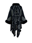 Faux Fur Trim Poncho - Premium   - Just $65.95! Shop now at LACEDUPED