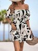 Printed Off-Shoulder Smocked Waist Dress - Premium   - Just $38.95! Shop now at LACEDUPED