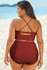 Halter Neck Crisscross Ruched Two-Piece Swimsuit - Premium   - Just $48.95! Shop now at LACEDUPED