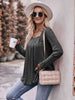 Double Take Pleated Detail Curved Hem Long Sleeve Top - Premium   - Just $36.95! Shop now at LACEDUPED