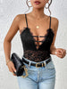 Lace Plunge Spaghetti Strap Bodysuit - Premium   - Just $32.95! Shop now at LACEDUPED