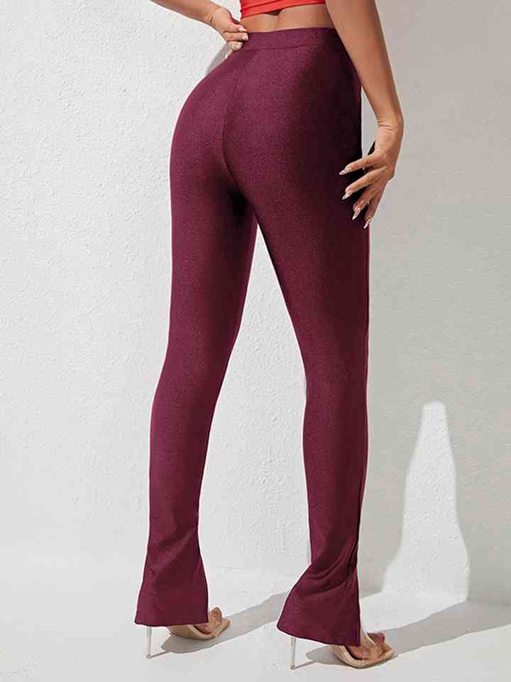 High Waist Slit Skinny Pants - Premium   - Just $34.95! Shop now at LACEDUPED