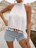 Tied Openwork Tassel Grecian Sleeveless Top - Premium   - Just $38.95! Shop now at LACEDUPED