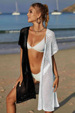 Two-Tone Side Slit Open Front Cover Up - Premium   - Just $45.95! Shop now at LACEDUPED