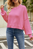 Round Neck Dropped Shoulder Sweater - Premium   - Just $68.95! Shop now at LACEDUPED