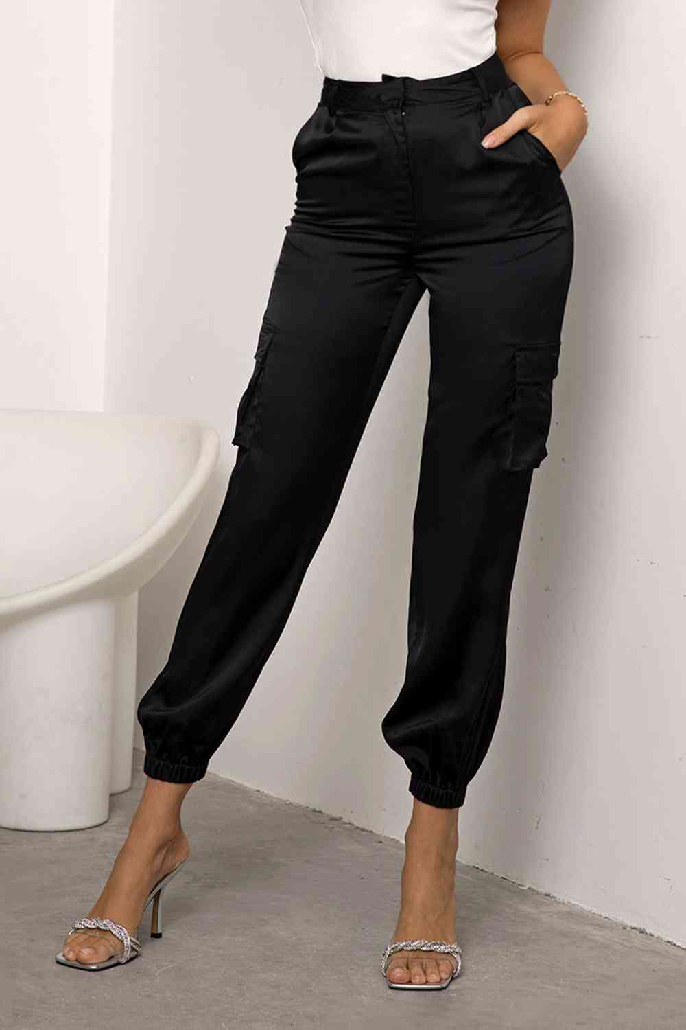 High Waist Pants with Pockets - Premium   - Just $55.95! Shop now at LACEDUPED