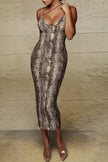 Animal Print V-Neck Cami Dress - Premium   - Just $31.96! Shop now at LACEDUPED