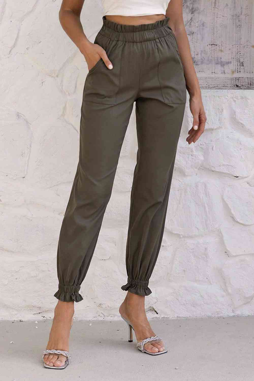 Paperbag Waist Pants with Pockets - Premium   - Just $52.95! Shop now at LACEDUPED