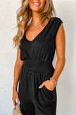 V-Neck Wide Strap Pocketed Jumpsuit - Premium   - Just $65.95! Shop now at LACEDUPED