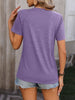 Heathered Round Neck Short Sleeve T-Shirt - Premium   - Just $31.95! Shop now at LACEDUPED