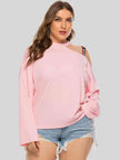 Plus Size Cold-Shoulder Round Neck Blouse - Premium   - Just $39.95! Shop now at LACEDUPED