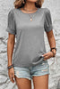 Round Neck Puff Sleeve T-Shirt - Premium   - Just $30.95! Shop now at LACEDUPED