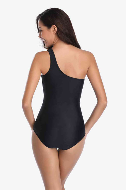 One-Shoulder Sleeveless One-Piece Swimsuit - Premium   - Just $35.95! Shop now at LACEDUPED