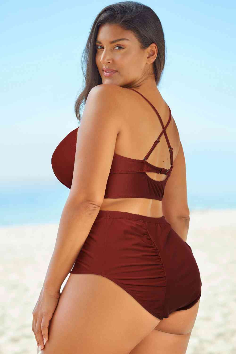 Halter Neck Crisscross Ruched Two-Piece Swimsuit - Premium   - Just $48.95! Shop now at LACEDUPED