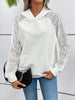 Lace Openwork Kangaroo Pocket Hoodie - Premium   - Just $37.95! Shop now at LACEDUPED