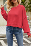 Round Neck Dropped Shoulder Sweater - Premium   - Just $68.95! Shop now at LACEDUPED