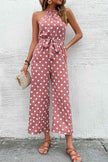 Polka Dot Grecian Wide Leg Jumpsuit - Premium   - Just $43.95! Shop now at LACEDUPED