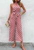 Polka Dot Grecian Wide Leg Jumpsuit - Premium   - Just $43.95! Shop now at LACEDUPED