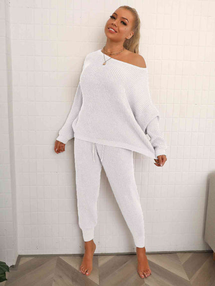 Dolman Sleeve Sweater and Knit Pants Set - Premium   - Just $94.95! Shop now at LACEDUPED