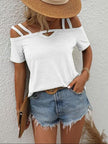 Double Spaghetti Straps Short Sleeve T-Shirt - Premium   - Just $36.95! Shop now at LACEDUPED