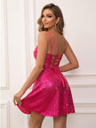 Sequin Tie Back Cami Dress - Premium   - Just $57.95! Shop now at LACEDUPED