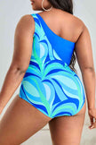 Plus Size Printed Ring Detail One-Shoulder One-Piece Swimsuit - Premium   - Just $38.95! Shop now at LACEDUPED