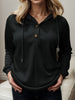 Waffle-Knit Drawstring Quarter Button Hoodie - Premium   - Just $34.95! Shop now at LACEDUPED