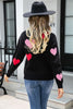 Heart Round Neck Droppped Shoulder Sweater - Premium   - Just $53.95! Shop now at LACEDUPED