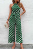 Polka Dot Grecian Wide Leg Jumpsuit - Premium   - Just $43.95! Shop now at LACEDUPED