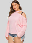 Plus Size Cold-Shoulder Round Neck Blouse - Premium   - Just $39.95! Shop now at LACEDUPED