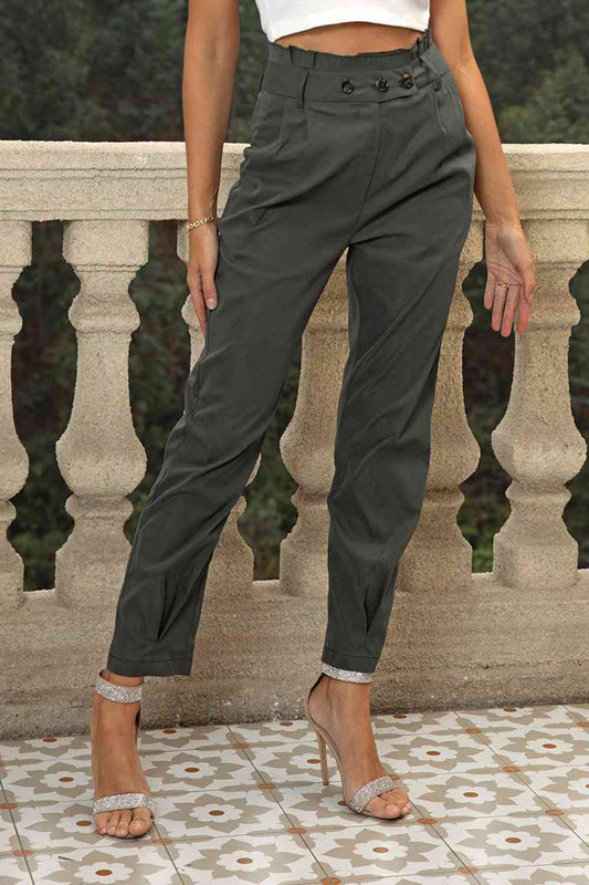 High Waist Cropped Pants - Premium   - Just $52.95! Shop now at LACEDUPED