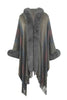 Color Block Fringe Detail Poncho - Premium   - Just $89.95! Shop now at LACEDUPED