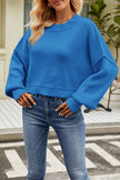 Round Neck Dropped Shoulder Sweater - Premium   - Just $68.95! Shop now at LACEDUPED