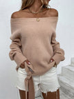 Ribbed Tied Off-Shoulder Sweater - Premium   - Just $55.95! Shop now at LACEDUPED