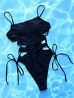 Cutout Lace-Up Spaghetti Strap One-Piece Swimsuit - Premium   - Just $34.95! Shop now at LACEDUPED