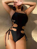 Cutout Lace-Up Spaghetti Strap One-Piece Swimsuit - Premium   - Just $34.95! Shop now at LACEDUPED