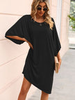 Round Neck Three-Quarter Sleeve Tee Dress - Premium   - Just $32.95! Shop now at LACEDUPED