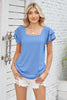 Square Neck Flutter Sleeve T-Shirt - Premium   - Just $31.95! Shop now at LACEDUPED