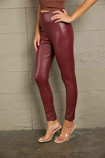 Double Take PU High Waist  Straight Pants - Premium   - Just $41.95! Shop now at LACEDUPED