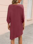 Round Neck Three-Quarter Sleeve Tee Dress - Premium   - Just $32.95! Shop now at LACEDUPED