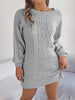 Cable-Knit Round Neck Sweater Dress - Premium   - Just $39.16! Shop now at LACEDUPED