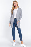 ACTIVE BASIC Open Front Long Sleeve Cardigan - Premium   - Just $48.95! Shop now at LACEDUPED