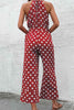 Polka Dot Grecian Wide Leg Jumpsuit - Premium   - Just $43.95! Shop now at LACEDUPED