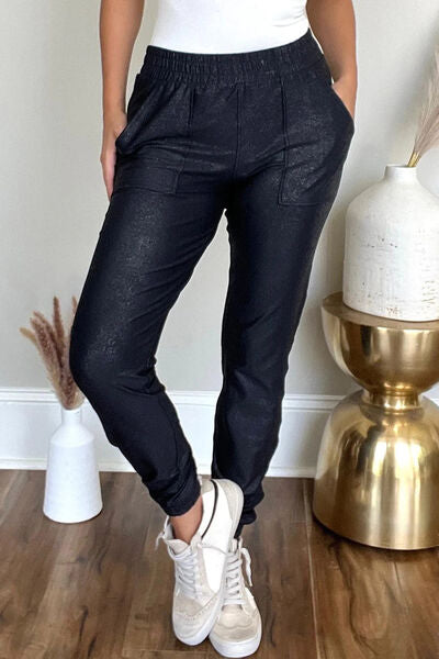 Elastic Waist Joggers with Pockets - Premium   - Just $57.95! Shop now at LACEDUPED