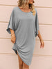 Round Neck Three-Quarter Sleeve Tee Dress - Premium   - Just $32.95! Shop now at LACEDUPED