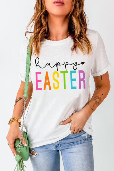 HAPPY EASTER Round Neck Short Sleeve T-Shirt - Premium   - Just $34.95! Shop now at LACEDUPED